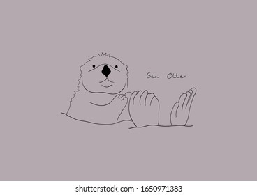 Vector Illustration of Sea Otter