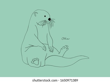 Vector Illustration of Sea Otter