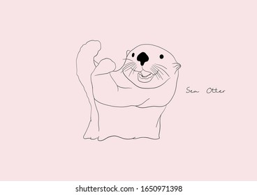 Vector Illustration of Sea Otter