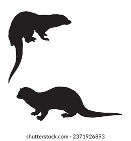 Vector Illustration of Sea Otter Silhouette