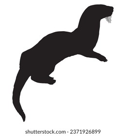 Vector Illustration of Sea Otter Silhouette