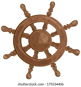 Vector illustration of a sea related object - wheel