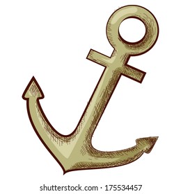 Vector illustration of a sea related object - anchor