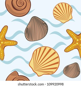 Vector illustration of sea seamless background