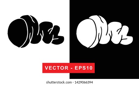Vector Illustration of Sea Shell. Isolated flat line and silhouette of sign, symbol, or objects for graphic design.