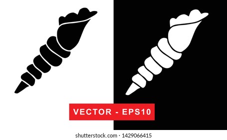 Vector Illustration of Sea Shell. Isolated flat line and silhouette of sign, symbol, or objects for graphic design.