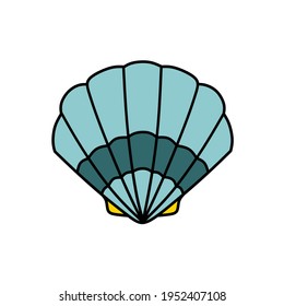 Vector illustration of sea shells with Tosca green