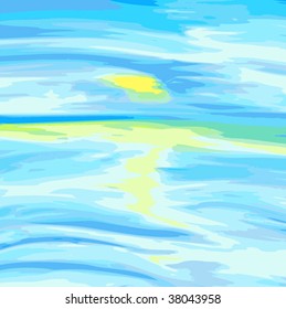 Vector illustration - sea and sky.