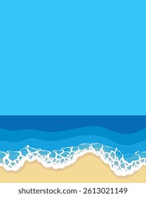 Vector illustration of a sea and sky background horizontally connected seamless pattern