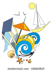 Vector illustration. Sea success.
