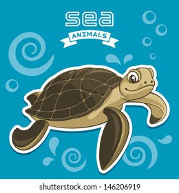 Vector illustration of a sea turtle