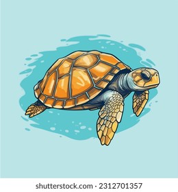 vector illustration of a sea turtle