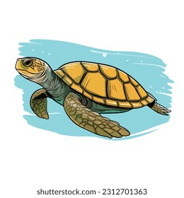 vector illustration of a sea turtle