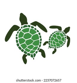 ilustración vectorial del animal de tortuga marina. diseño simple de un icono de un animal marino de tortuga.