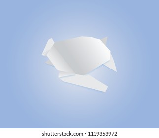 Vector illustration of sea turtle in origami style.