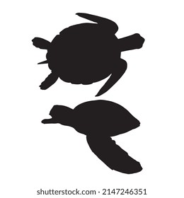 Vector illustration of sea turtle silhouette