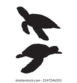 Vector illustration of sea turtle silhouette