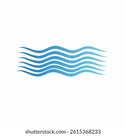 Vector and illustration of sea water waves with regular rhythm for water and ocean themed logo and editing