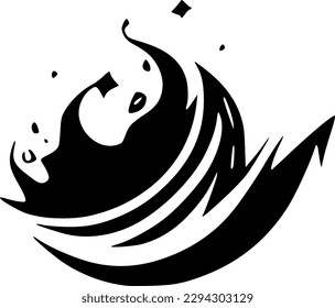 vector illustration of sea waves or fire burning shape