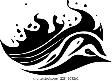 vector illustration of sea waves or fire burning shape