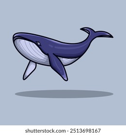 Vector illustration Sea Whale. Vector design Ocean Whale. Sea Ocean Whale Vector Cartoon design illustration and icon for website, digital and print