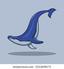 Vector illustration Sea Whale. Vector design Ocean Whale. Sea Ocean Whale Vector Cartoon design illustration and icon for website, digital and print
