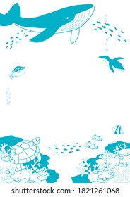 Vector illustration of Seabed fish background