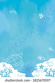 Vector illustration of Seabed fish background