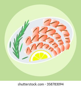 Vector illustration. Seafood