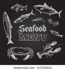 A vector illustration of Seafood Menu 