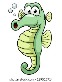 Vector illustration of seahorse cartoon