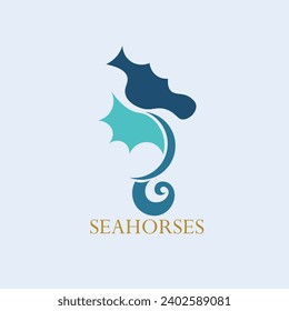 vector illustration of the seahorse logo in vector