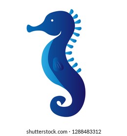 
vector illustration, seahorse, marine life, cartoon