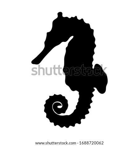 Vector illustration. Seahorse silhouette isolated. Design for print, invitation, card, banner, border, frame  Stock photo © 