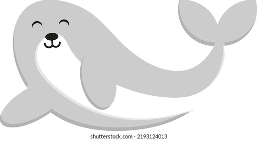 Vector illustration of a seal. Children's illustration of a sea lion. Circus seal. Marine animals. Aquarium.
