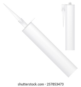 Vector illustration of sealant tube mock up or silicone, glue et