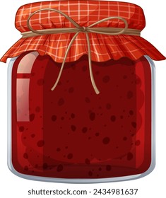 Vector illustration of a sealed jar of jam