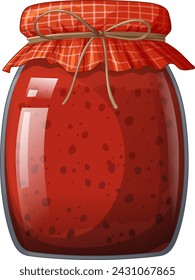 Vector illustration of a sealed jar of raspberry jam