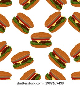 ilustración vectorial de la hamburguesa de patrón de marineros, para fondos de tela, camisetas, pancartas, etc.