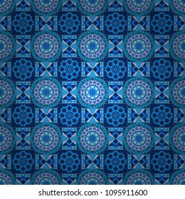 Vector illustration. Seamless abstract curved pattern in gray, violet and blue colors.