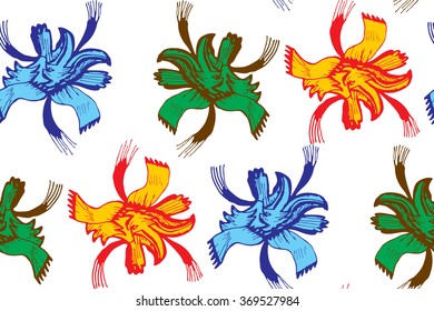 Vector Illustration. Seamless Abstract Floral Pattern. Exclusive Decoration Suitable for textile, fabric and packaging