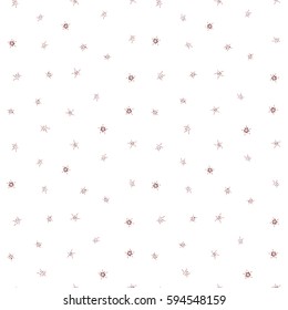 Vector illustration. Seamless abstract hand drawn brushstroke flowers pattern texture. Simple modern chevron print in brown colors on a white background.