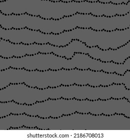 Ilustración vectorial. Patrón abstracto e impecable dibujado a mano. Fondo blanco, negro y blanco monocromo. Ola punteada de media tonalidad.