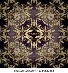 Vector illustration. Seamless. Abstract luxury background, ornament elegant invitation wedding card, invite, backdrop cover banner illustration. Illustration in black and brown colors.