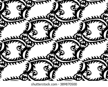 Vector Illustration. Seamless Abstract Monochrome Floral Pattern. Exclusive Decoration Suitable for textile, fabric and packaging