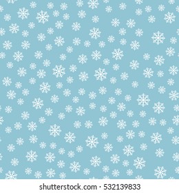 Vector illustration, seamless abstract pattern with snowflakes for greeting card, wrapping, textile, background.