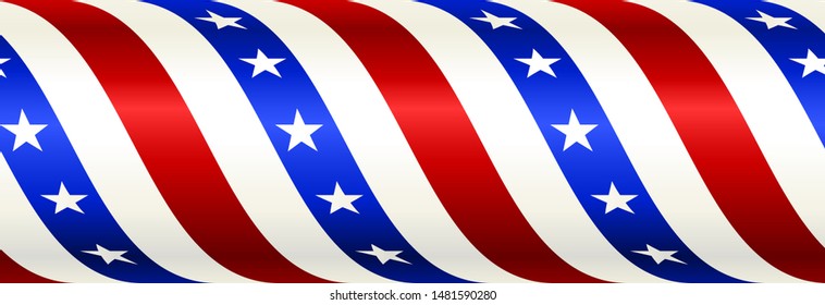 Vector illustration. Seamless american bar in bright colors. Editable in horizontal or vertical positions.