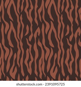 Vector illustration of seamless animal prints tiger pattern in flat style. Mammals fur wallpaper abstract