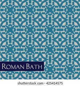 Vector illustration of seamless antique Roman mosaic pattern 