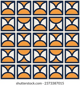 Ilustración vectorial de la geometría Art Deco sin soldadura de un patrón plano mínimo. Antecedentes abstractos. Forma de arco de línea geométrica. Para diseño de fondo de escritorio, patrón, fondo, web